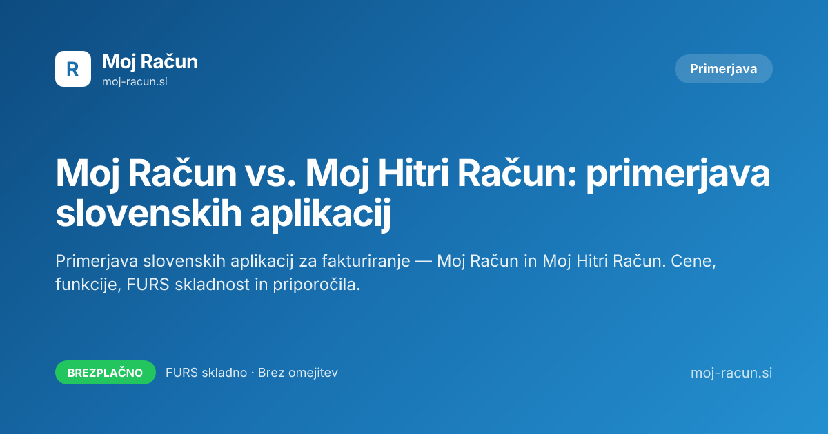 Moj Hitri Račun: cene, omejitve in brezplačna alternativa 2026