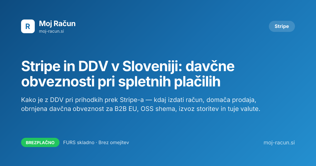 Stripe in DDV v Sloveniji: davčne obveznosti pri spletnih plačilih
